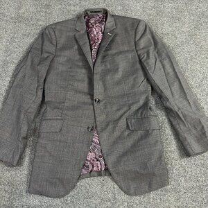Custom Dormeuil Blazer 40R Gray Wool Paisley Lining